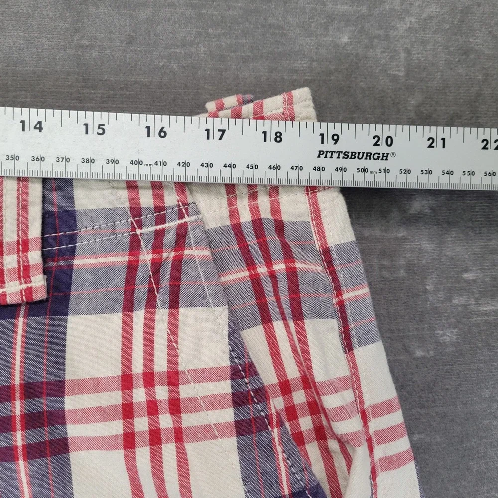 Polo Jeans Co Ralph Lauren Y2K Mens 36 Plaid Cargo Shorts Red Blue White Cotton‎